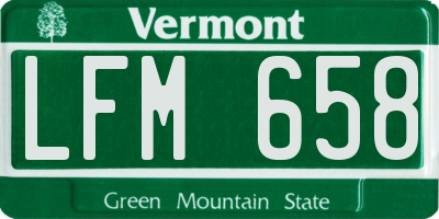 VT license plate LFM658