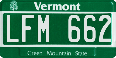 VT license plate LFM662