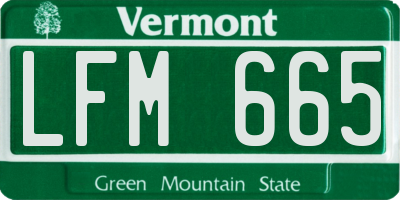 VT license plate LFM665