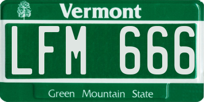 VT license plate LFM666