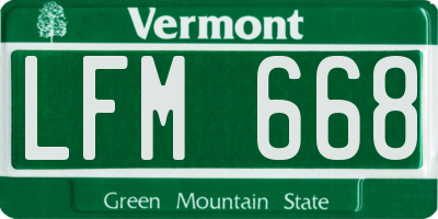 VT license plate LFM668