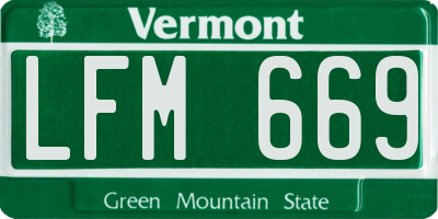VT license plate LFM669
