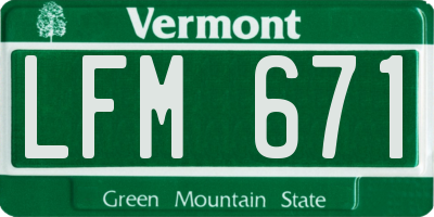 VT license plate LFM671