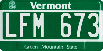 VT license plate LFM673