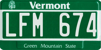 VT license plate LFM674