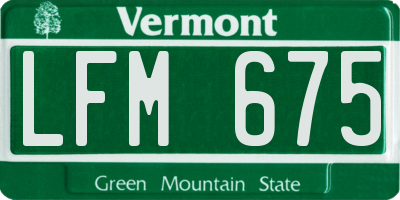 VT license plate LFM675