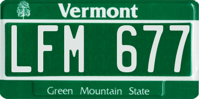 VT license plate LFM677