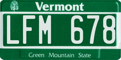 VT license plate LFM678