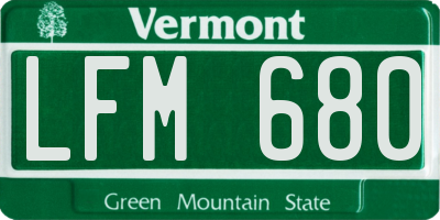 VT license plate LFM680