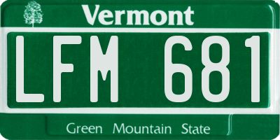 VT license plate LFM681