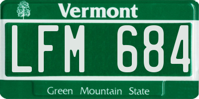 VT license plate LFM684