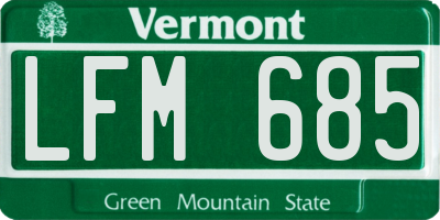 VT license plate LFM685