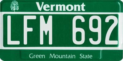 VT license plate LFM692
