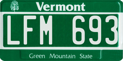 VT license plate LFM693
