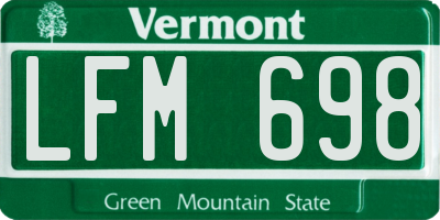 VT license plate LFM698