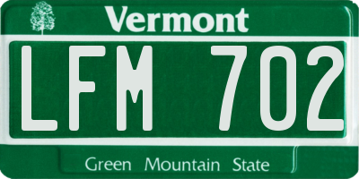 VT license plate LFM702