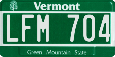 VT license plate LFM704
