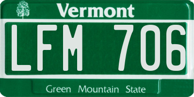 VT license plate LFM706