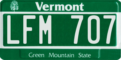 VT license plate LFM707