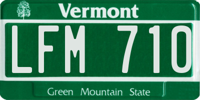 VT license plate LFM710