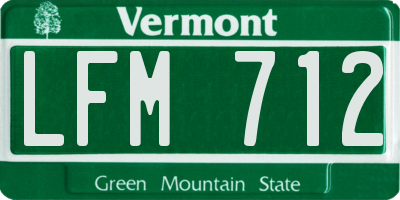 VT license plate LFM712