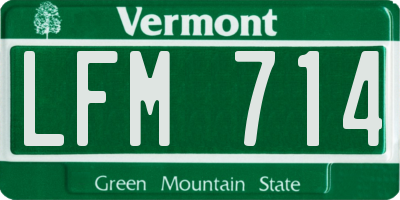 VT license plate LFM714