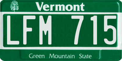 VT license plate LFM715
