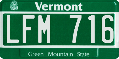 VT license plate LFM716
