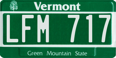 VT license plate LFM717