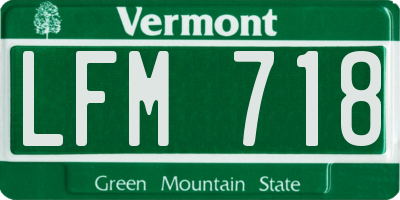 VT license plate LFM718