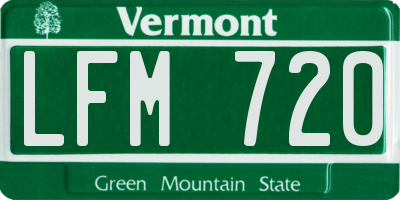 VT license plate LFM720