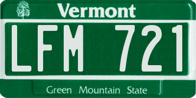 VT license plate LFM721