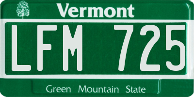 VT license plate LFM725
