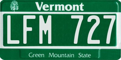 VT license plate LFM727