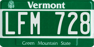 VT license plate LFM728