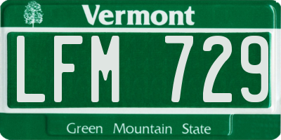 VT license plate LFM729