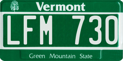 VT license plate LFM730