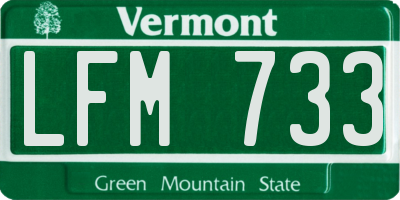 VT license plate LFM733