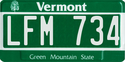 VT license plate LFM734