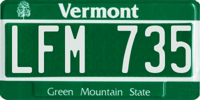 VT license plate LFM735