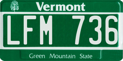 VT license plate LFM736