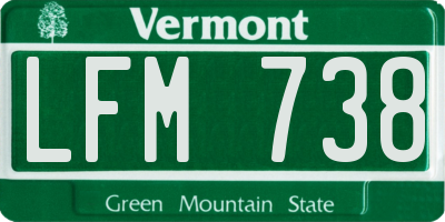 VT license plate LFM738