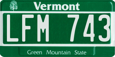 VT license plate LFM743