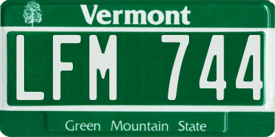 VT license plate LFM744