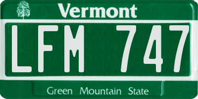 VT license plate LFM747