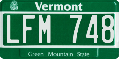 VT license plate LFM748