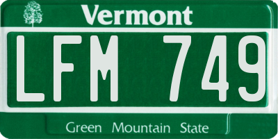 VT license plate LFM749