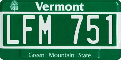 VT license plate LFM751