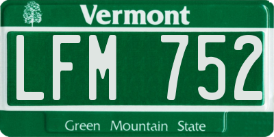 VT license plate LFM752