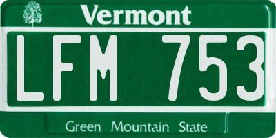 VT license plate LFM753